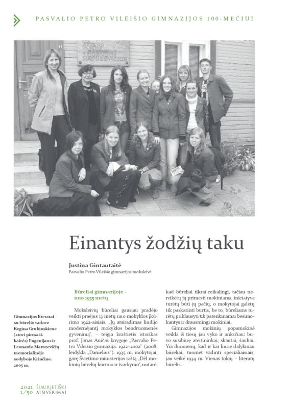 Šiaurietiški atsivėrimai : Pasvalio krašto istorijos ir kultūros žurnalas 2021, nr. 1 (50)