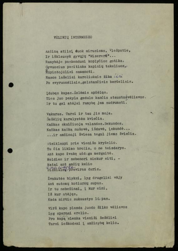 Žurnalisto, literato, vertėjo Kazimiero Pūro eilėraščių aplankas „Eilėraščiai – nuobiros“