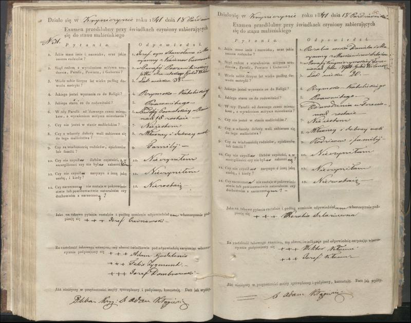 Krinčino Romos katalikų parapijos bažnyčios 1840–1844 metų priešjungtuvinės apklausos knyga
