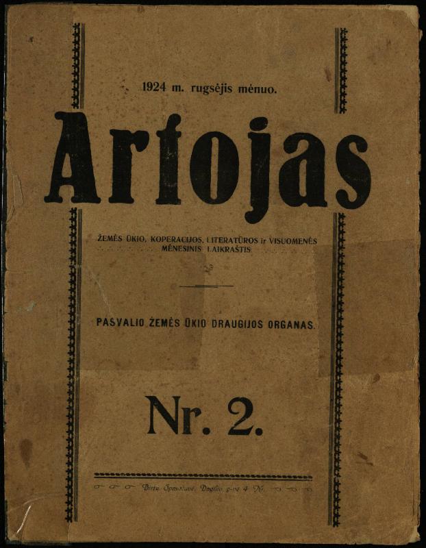 Artojas. 1924, nr. 2