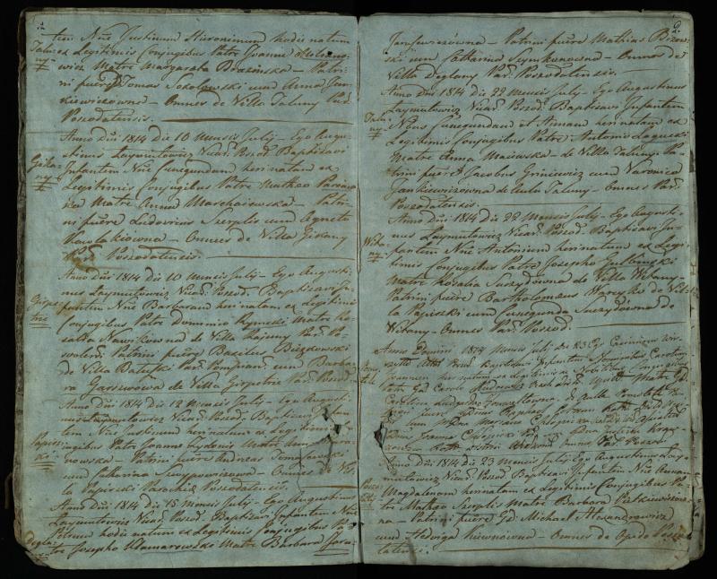 Pušaloto Romos katalikų parapijos bažnyčios 1814–1822 metų krikšto metrikų knyga