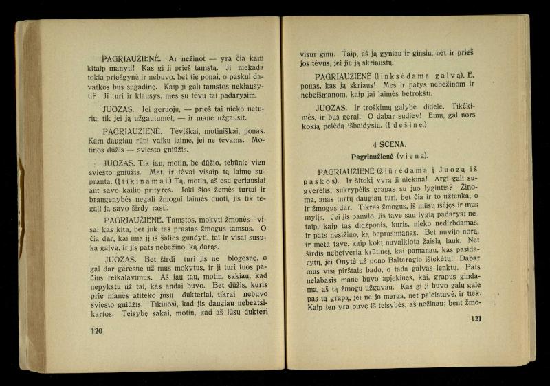 Kur laimė? : 5 veiksmų drama / J. Dobilas. – Kaunas: autoriaus leidinys, 1930. – 165, [1] p.