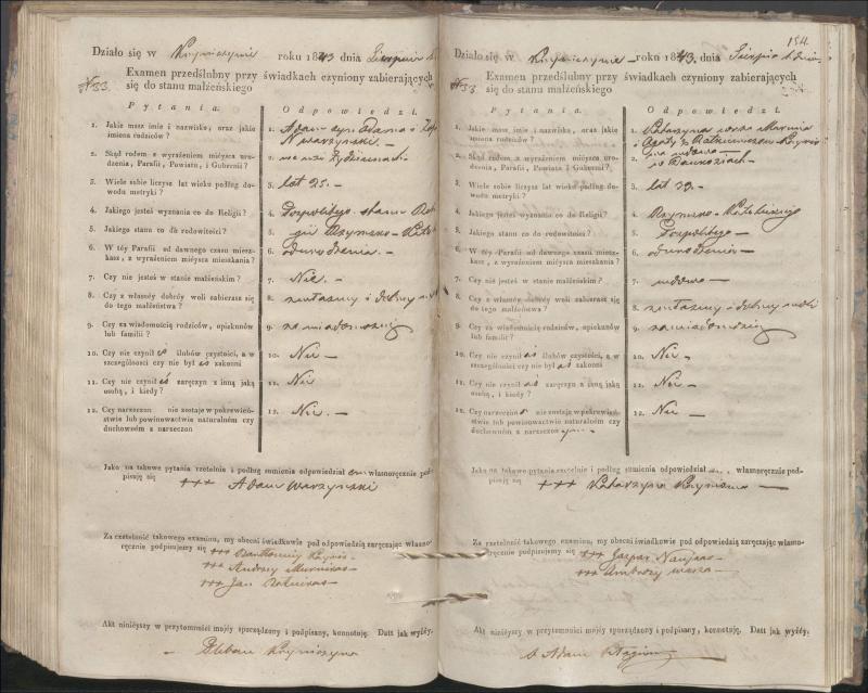 Krinčino Romos katalikų parapijos bažnyčios 1840–1844 metų priešjungtuvinės apklausos knyga