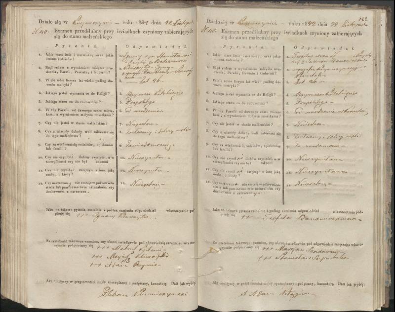 Krinčino Romos katalikų parapijos bažnyčios 1840–1844 metų priešjungtuvinės apklausos knyga