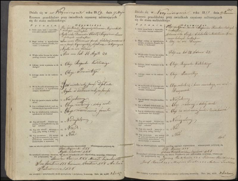 Krinčino Romos katalikų parapijos bažnyčios 1853–1862 metų priešjungtuvinės apklausos knyga