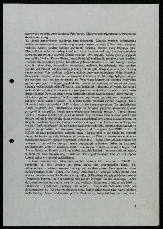 Žurnalisto, literato, vertėjo Kazimiero Pūro rašinys „Pamąstymai ant devyniasdešimtojo gimtadienio slenksčio...“