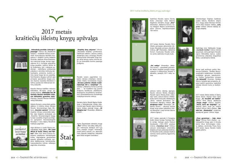 Šiaurietiški atsivėrimai : Pasvalio krašto istorijos ir kultūros žurnalas 2018, nr. 1 (44)