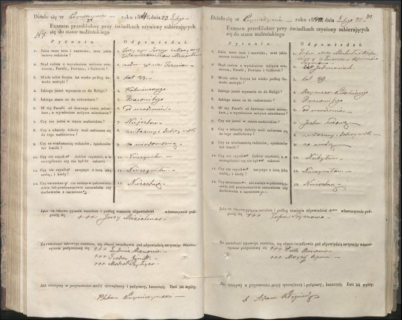 Krinčino Romos katalikų parapijos bažnyčios 1840–1844 metų priešjungtuvinės apklausos knyga
