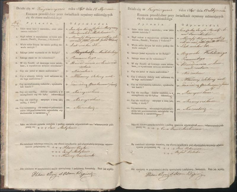 Krinčino Romos katalikų parapijos bažnyčios 1840–1844 metų priešjungtuvinės apklausos knyga