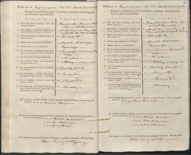 Krinčino Romos katalikų parapijos bažnyčios 1837–1839 metų priešjungtuvinės apklausos knyga