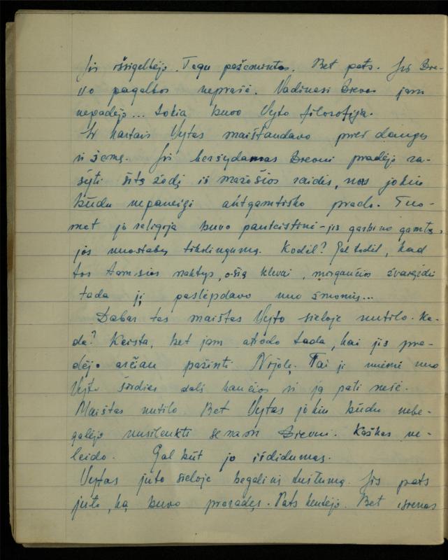 Žurnalisto, literato, vertėjo Kazimiero Pūro kūrybos I sąsiuvinis. Apsakymas (autobiografinė impresija), 1950 m.