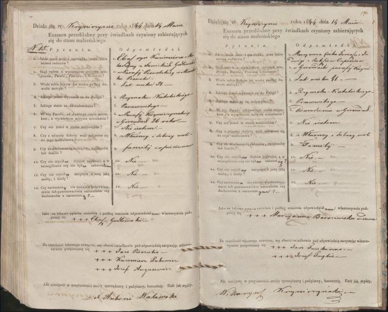 Krinčino Romos katalikų parapijos bažnyčios 1840–1844 metų priešjungtuvinės apklausos knyga