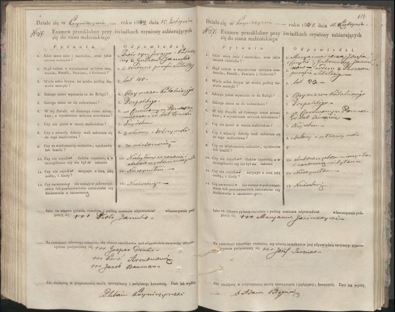 Krinčino Romos katalikų parapijos bažnyčios 1840–1844 metų priešjungtuvinės apklausos knyga