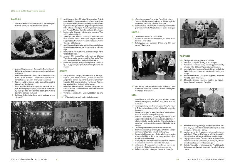 Šiaurietiški atsivėrimai : Pasvalio krašto istorijos ir kultūros žurnalas 2017, nr. 2 (43)