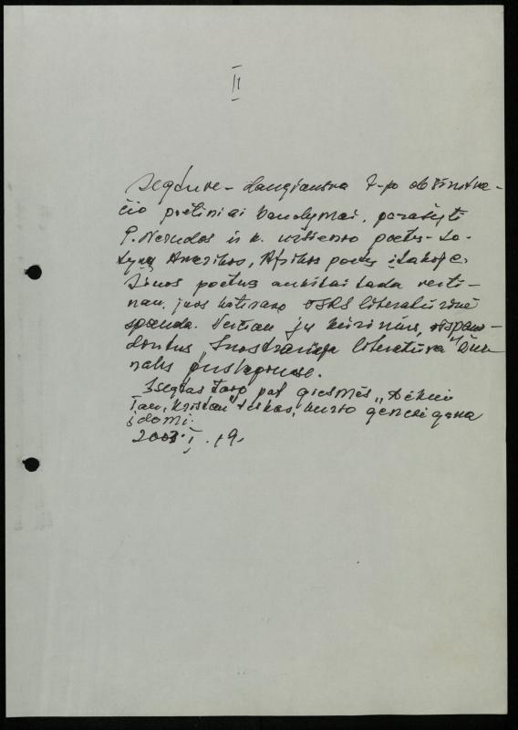 Žurnalisto, literato, vertėjo Kazimiero Pūro eilėraščių aplankas „Eilėraščiai – nuobiros“