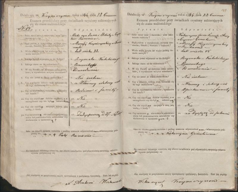 Krinčino Romos katalikų parapijos bažnyčios 1840–1844 metų priešjungtuvinės apklausos knyga