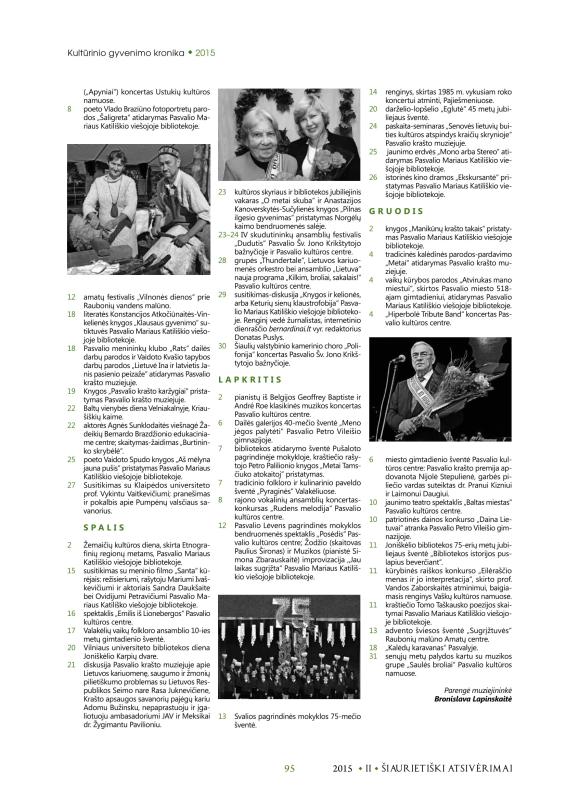 Šiaurietiški atsivėrimai : Pasvalio krašto istorijos ir kultūros žurnalas 2015, nr. 2 (39)