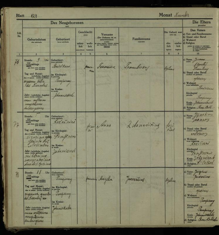 Pumpėnų Romos katalikų parapijos bažnyčios 1916–1921 metų krikšto metrikų knyga