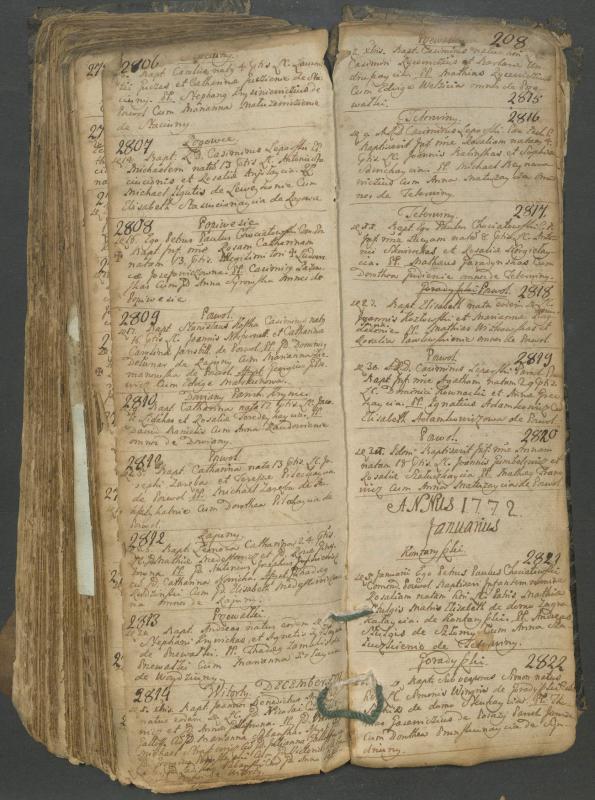 Pasvalio Romos katalikų parapijos bažnyčios 1749–1772 metų krikšto metrikų knyga