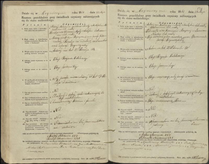 Krinčino Romos katalikų parapijos bažnyčios 1853–1862 metų priešjungtuvinės apklausos knyga