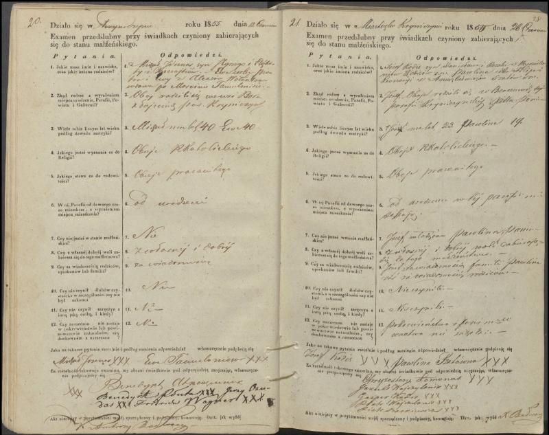 Krinčino Romos katalikų parapijos bažnyčios 1853–1862 metų priešjungtuvinės apklausos knyga