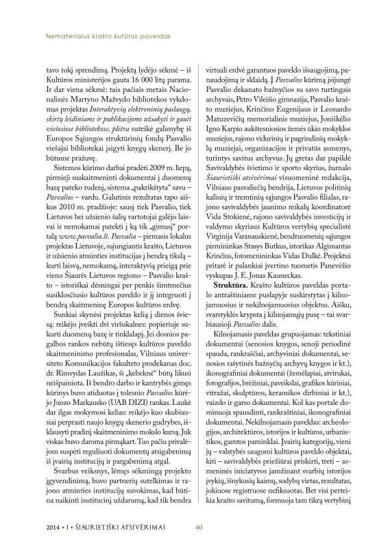 Šiaurietiški atsivėrimai : Pasvalio krašto istorijos ir kultūros žurnalas 2014, nr. 1 (36)