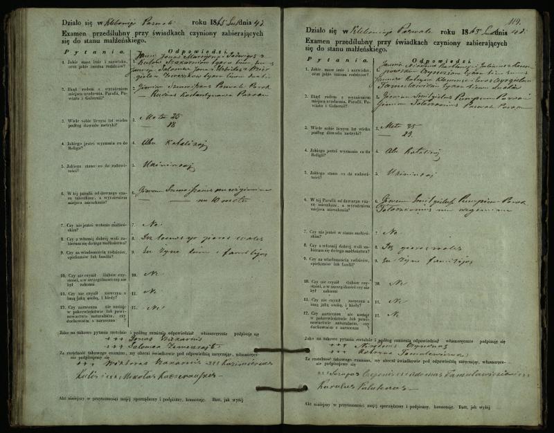 Pasvalio Romos katalikų parapijos bažnyčios 1859–1867 metų priešjungtuvinės apklausos knyga