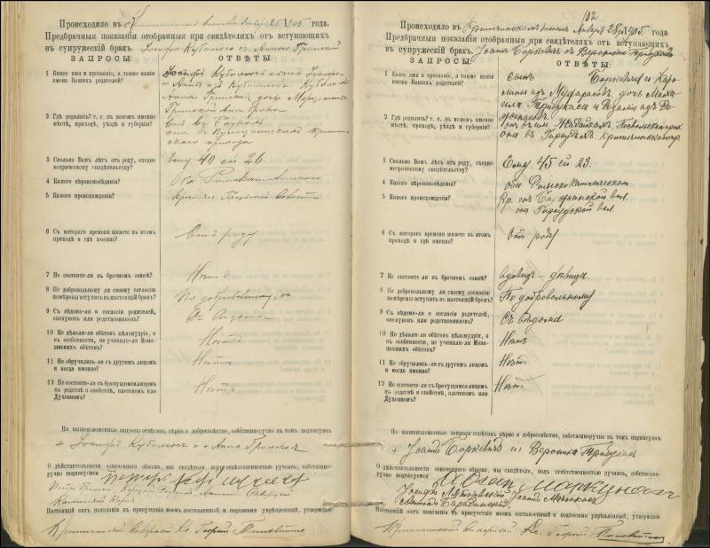 Krinčino Romos katalikų parapijos bažnyčios 1900–1911 metų priešjungtuvinės apklausos knyga