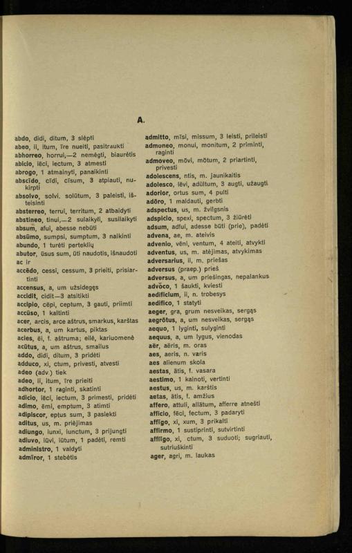 Lotynų kalbos chrestomatija: vidurinėms mokykloms vadovėlis (3-sios ir 4-sios klasės kursas) / K. Kliuksinas. – [Kaunas]: Koper. s-ga „Spaudos fondas“, 1932. – 191 p.