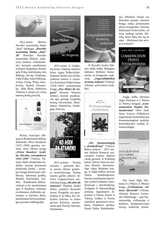 Šiaurietiški atsivėrimai : Pasvalio krašto istorijos ir kultūros žurnalas 2013, nr. 1 (34)