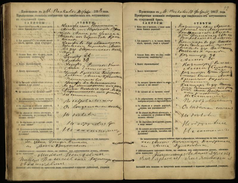 Pasvalio Romos katalikų parapijos bažnyčios 1894–1903 metų priešjungtuvinės apklausos knyga