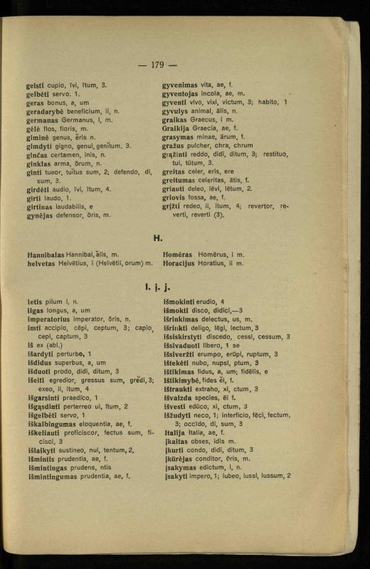 Lotynų kalbos chrestomatija: vidurinėms mokykloms vadovėlis (3-sios ir 4-sios klasės kursas) / K. Kliuksinas. – [Kaunas]: Koper. s-ga „Spaudos fondas“, 1932. – 191 p.