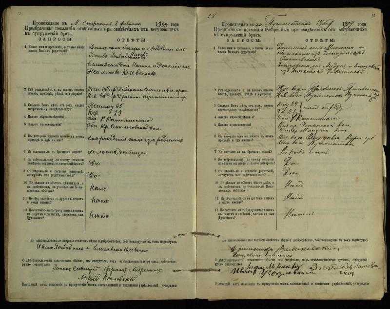 Pušaloto Romos katalikų parapijos bažnyčios 1904–1917 metų priešjungtuvinės apklausos knyga