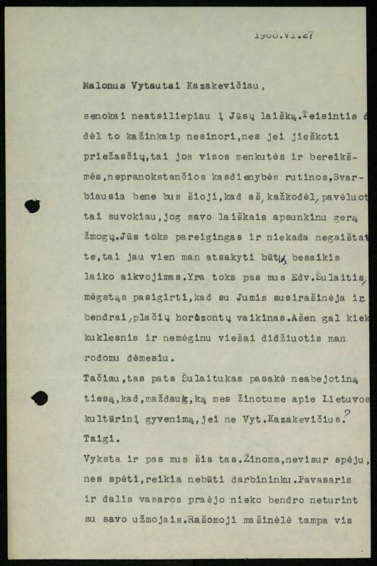 Žurnalisto Vytauto Kazakevičiaus ir rašytojų Mariaus Katiliškio, Zinaidos Nagytės-Katiliškienės korespondencija. 1966–1984 m.