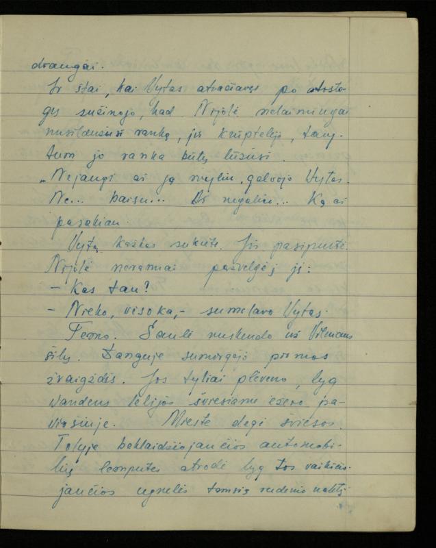 Žurnalisto, literato, vertėjo Kazimiero Pūro kūrybos I sąsiuvinis. Apsakymas (autobiografinė impresija), 1950 m.
