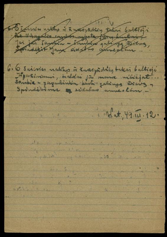 Rašytojo, savaitraščio „Tėviškės Žiburiai“ redaktoriaus Česlovo Senkevičiaus pavieniai eilėraščiai. 1943–1949 m.