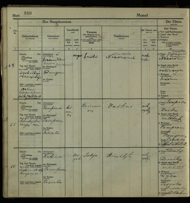 Pumpėnų Romos katalikų parapijos bažnyčios 1916–1921 metų krikšto metrikų knyga