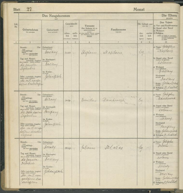 Daujėnų Romos katalikų parapijos bažnyčios 1917–1918 metų krikšto metrikų knyga