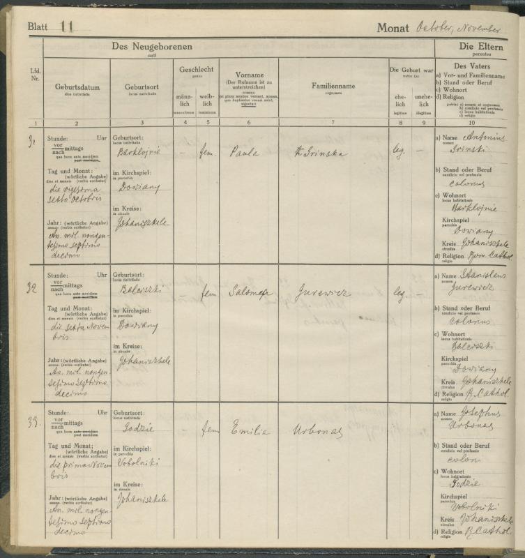 Daujėnų Romos katalikų parapijos bažnyčios 1917–1918 metų krikšto metrikų knyga
