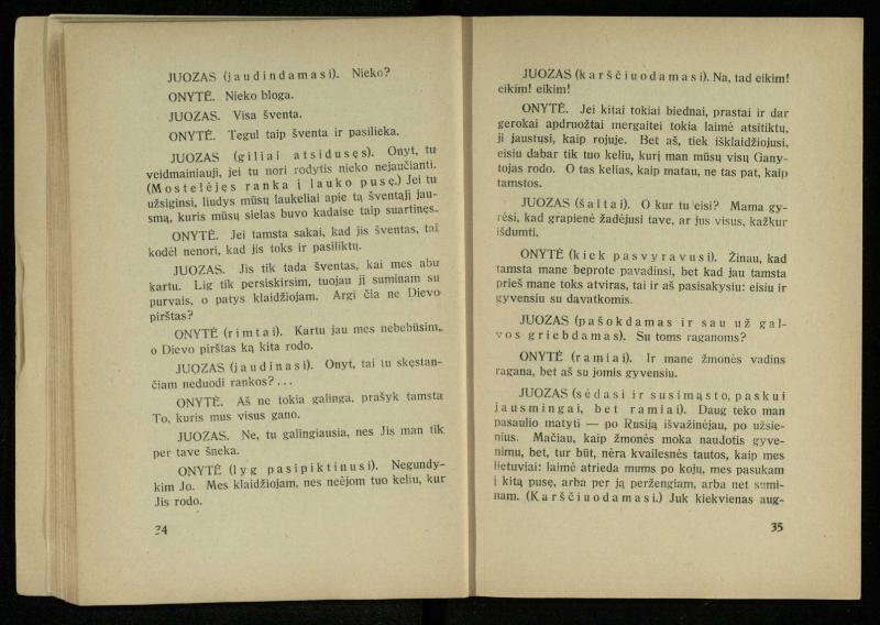 Kur laimė? : 5 veiksmų drama / J. Dobilas. – Kaunas: autoriaus leidinys, 1930. – 165, [1] p.