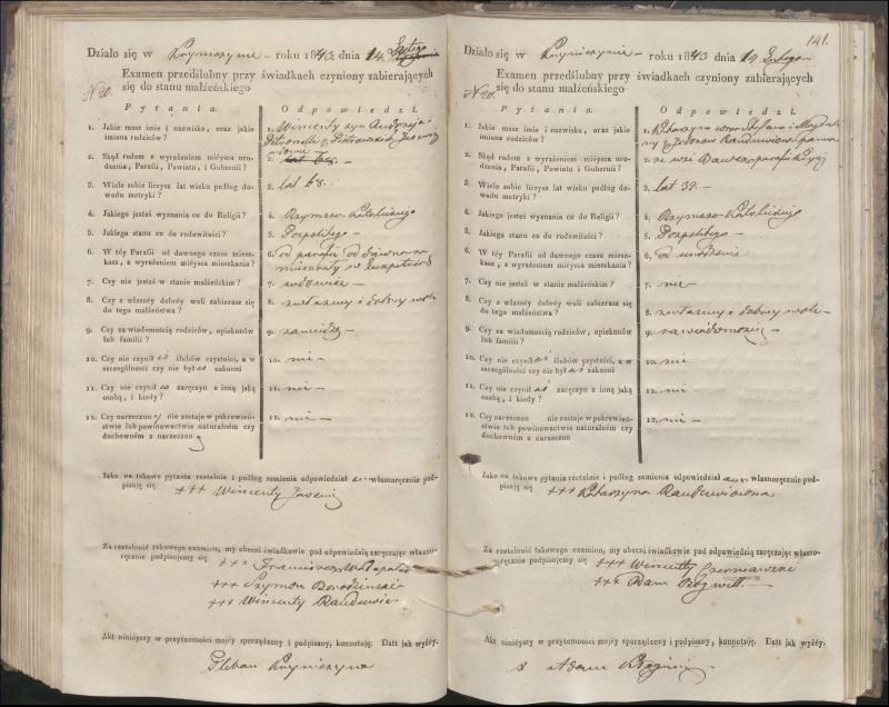 Krinčino Romos katalikų parapijos bažnyčios 1840–1844 metų priešjungtuvinės apklausos knyga