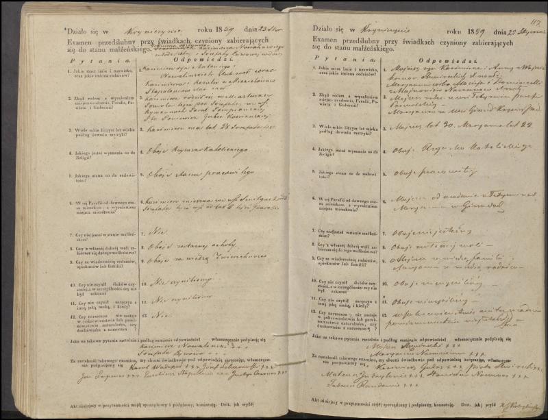 Krinčino Romos katalikų parapijos bažnyčios 1853–1862 metų priešjungtuvinės apklausos knyga
