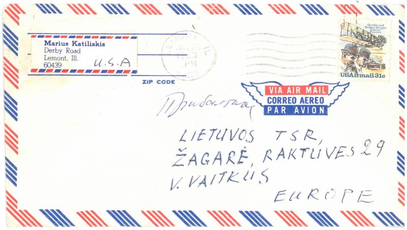 Mariaus Katiliškio 1980 m. sausio 25 d. laiškas sūnėnui Vytautui Vaitkui