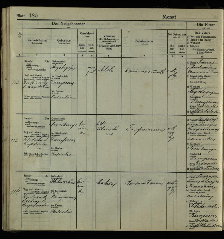Pumpėnų Romos katalikų parapijos bažnyčios 1916–1921 metų krikšto metrikų knyga