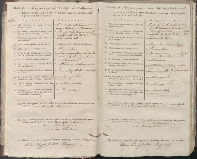 Krinčino Romos katalikų parapijos bažnyčios 1840–1844 metų priešjungtuvinės apklausos knyga