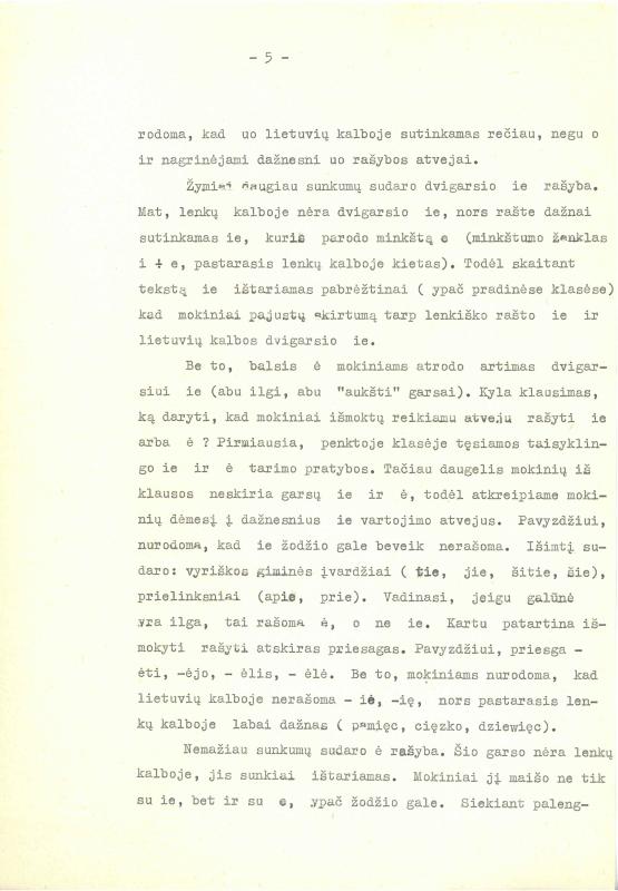 Lietuvių filologo, „Visuotinės lietuvių enciklopedijos“ vyriausiojo redaktoriaus, vertėjo, žurnalisto Antano Elizeušo Račio darbas „Lietuvių kalbos rašybos mokymas lenkiškų mokyklų penktoje klasėje“