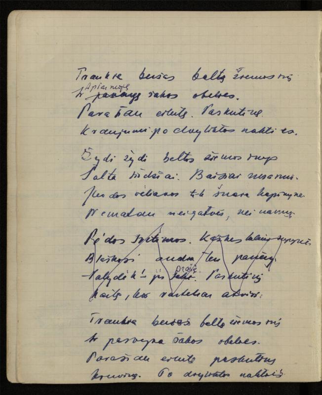 Žurnalisto, literato, vertėjo Kazimiero Pūro kūrybos V sąsiuvinis. Eilėraščiai, 1951–1952 m.