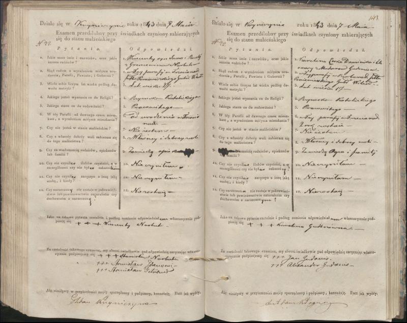 Krinčino Romos katalikų parapijos bažnyčios 1840–1844 metų priešjungtuvinės apklausos knyga