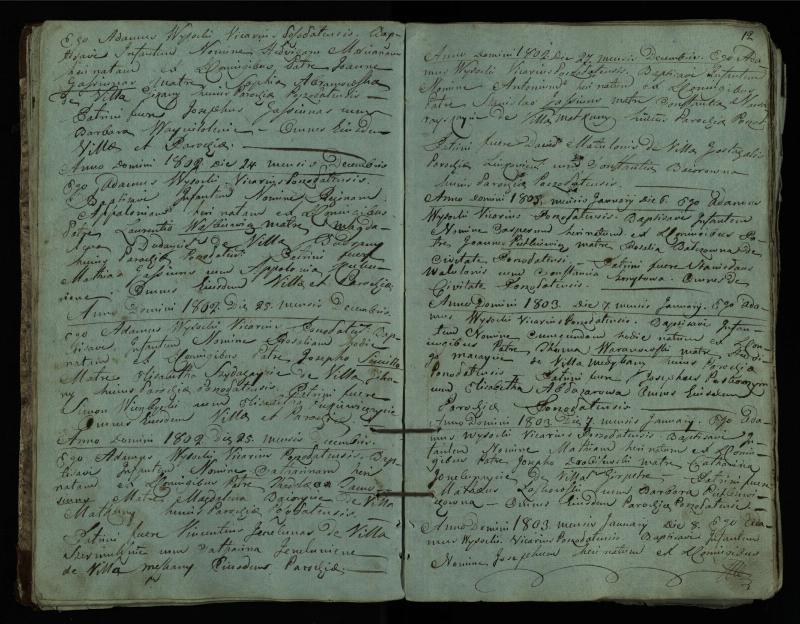 Pušaloto Romos katalikų parapijos bažnyčios 1802–1814 metų krikšto metrikų knyga