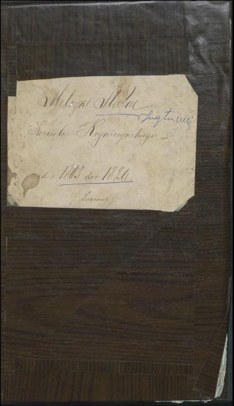 Krinčino Romos katalikų parapijos bažnyčios 1803–1826 metų jungtuvių metrikų knyga